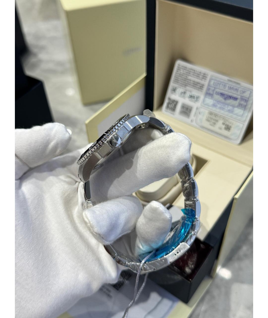 LONGINES Черные металлические часы, фото 6