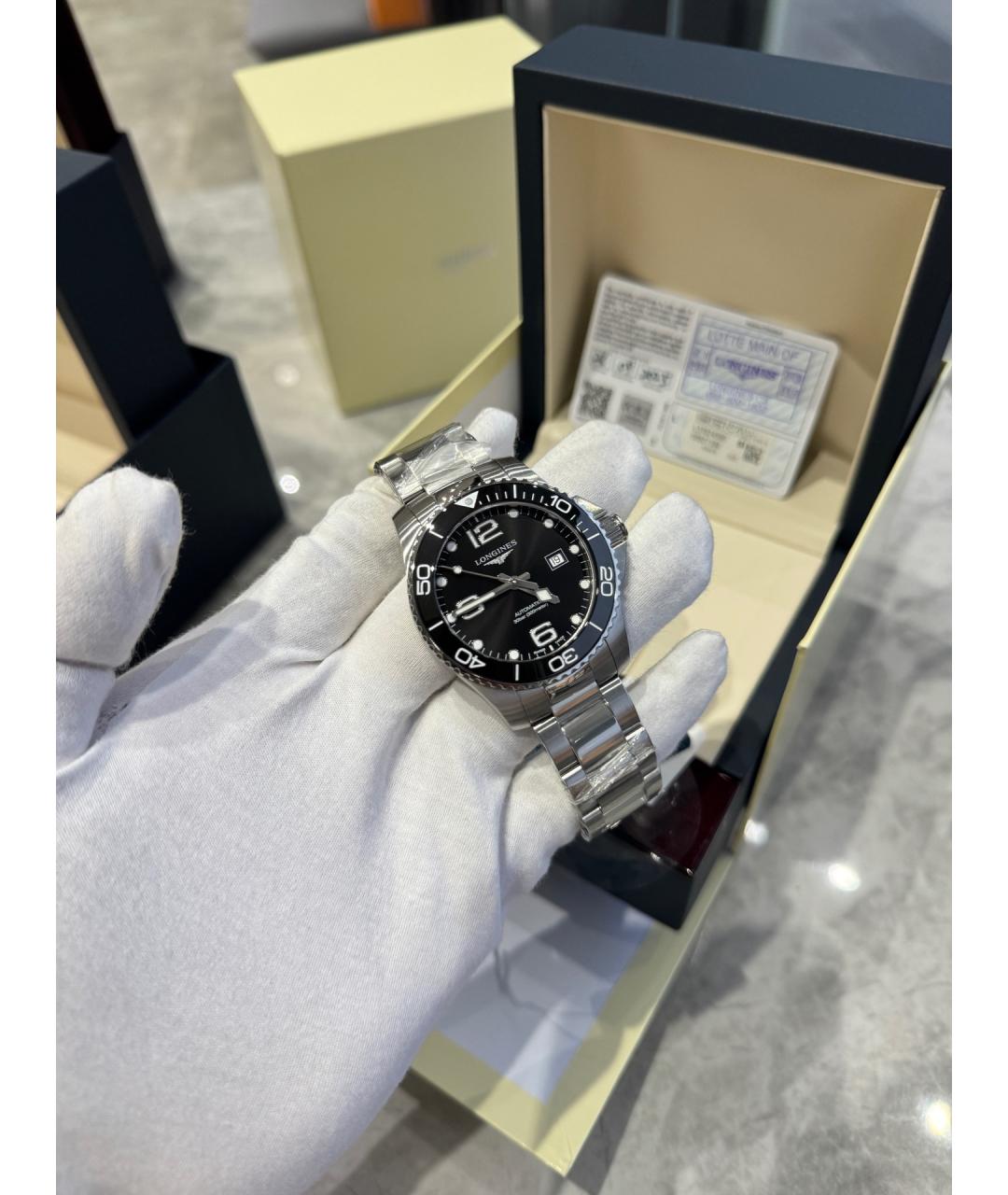 LONGINES Черные металлические часы, фото 4