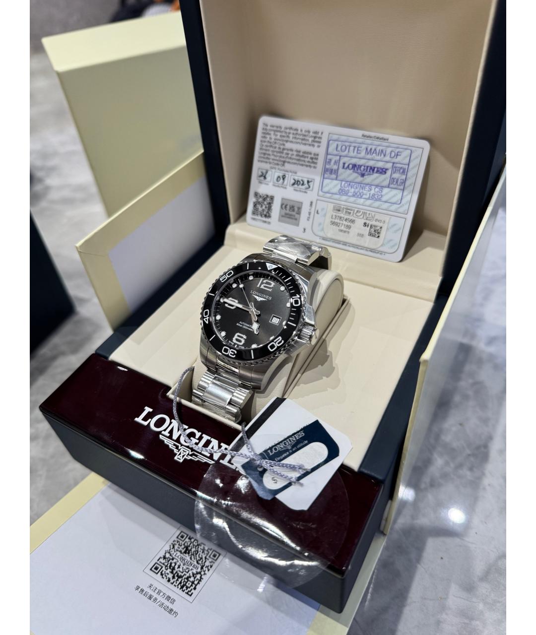 LONGINES Черные металлические часы, фото 3