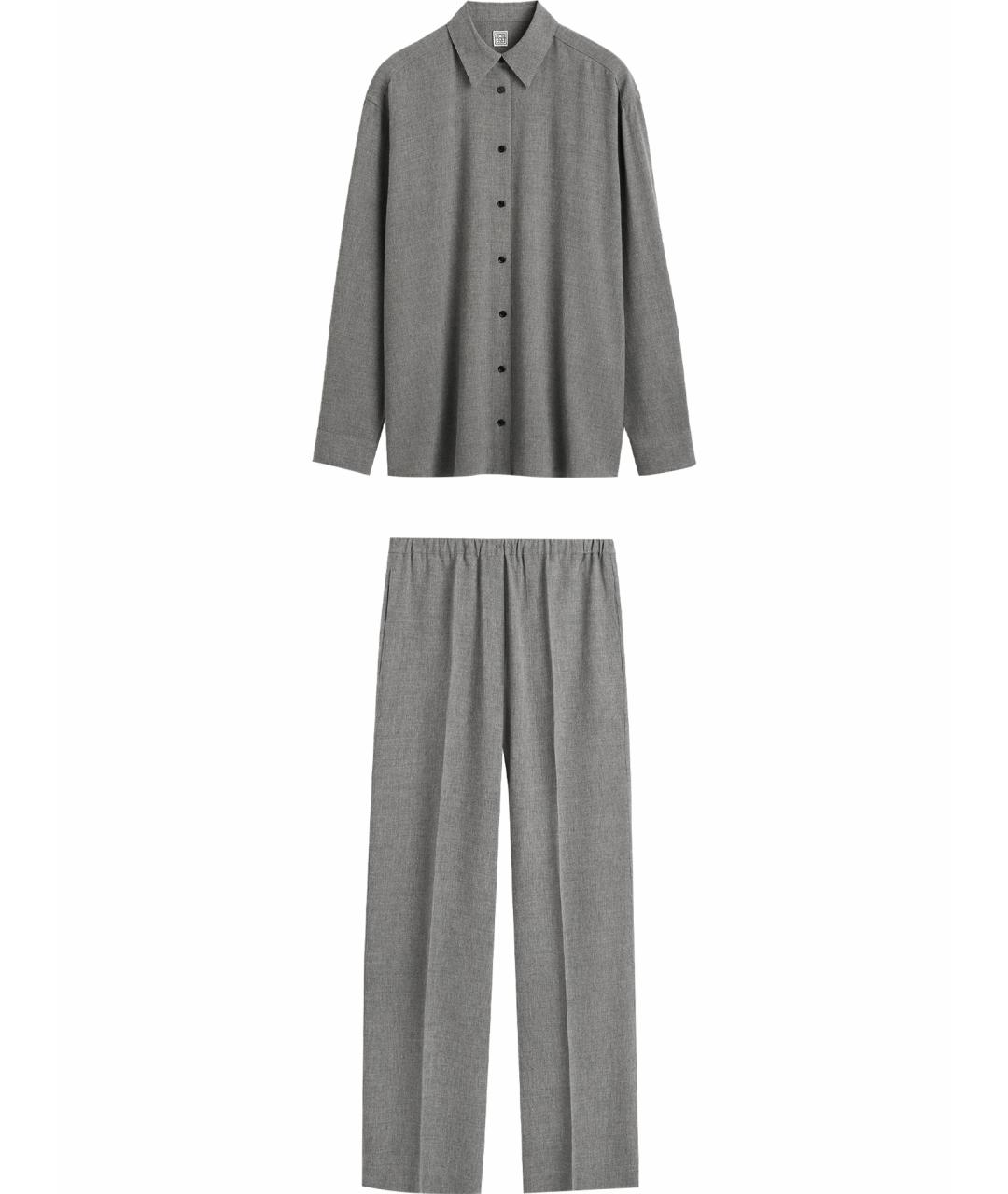 TOTEME Серый вискозный костюм с брюками, фото 1