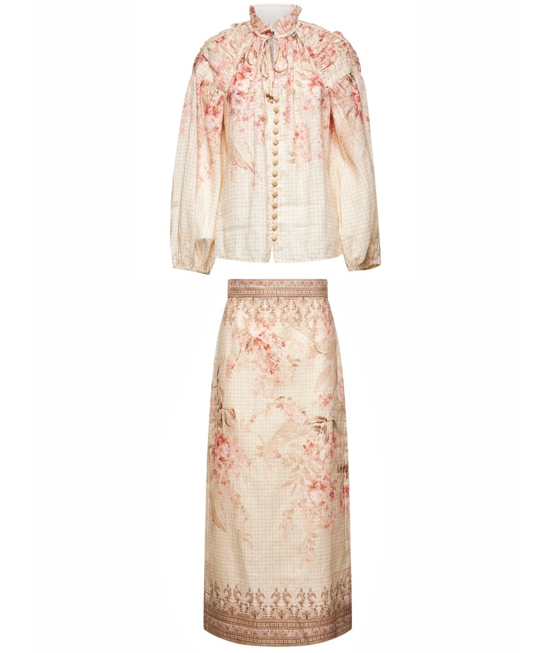 ZIMMERMANN Бежевый костюм с юбками, фото 1