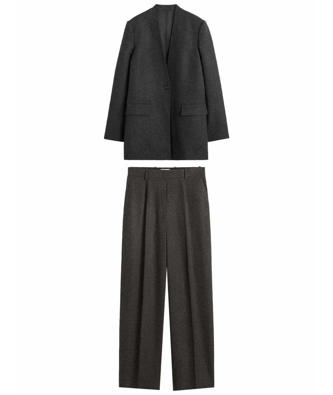TOTEME Антрацитовый вискозный костюм с брюками, фото 1