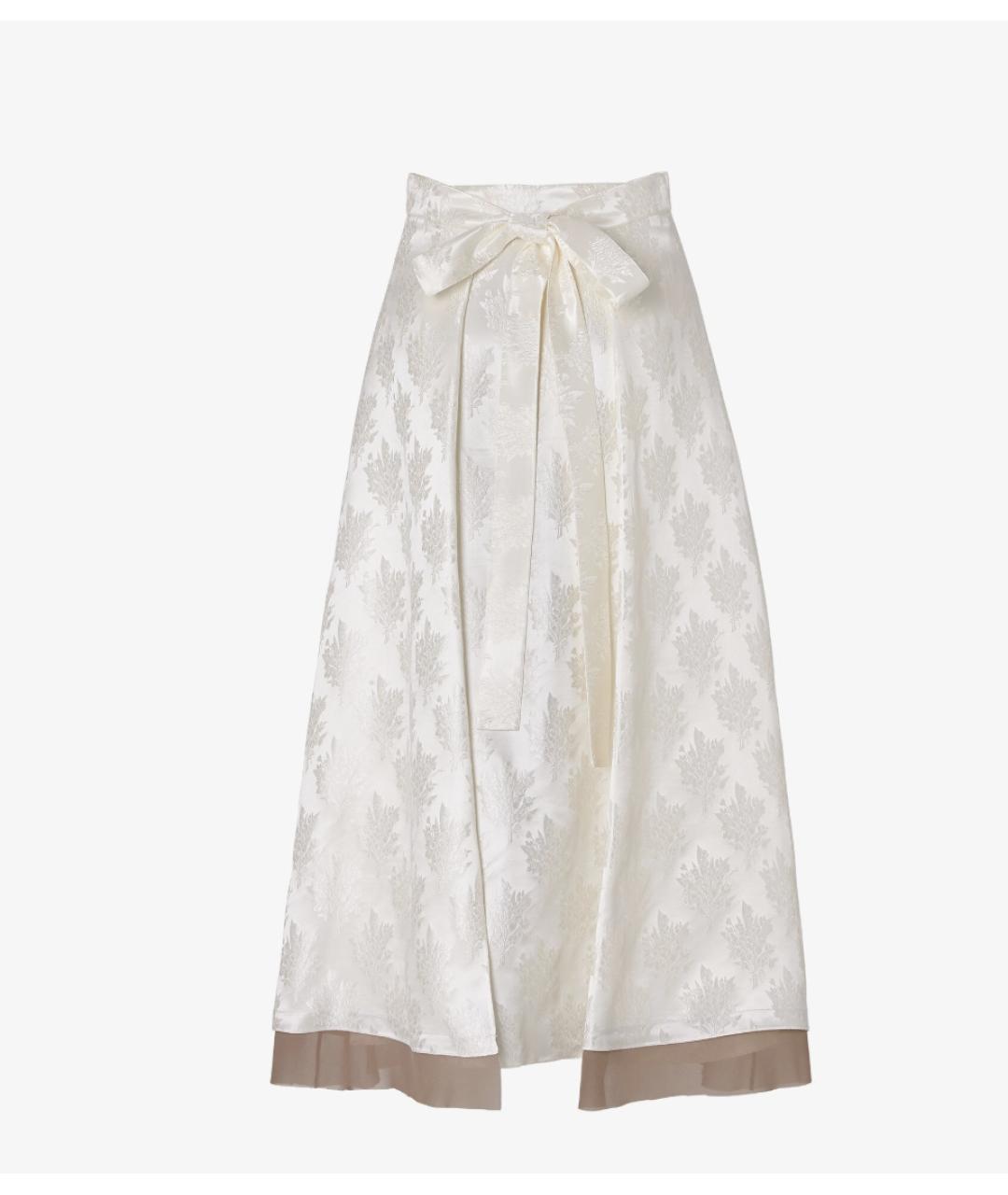 FENDI Белый шелковый костюм с юбками, фото 4