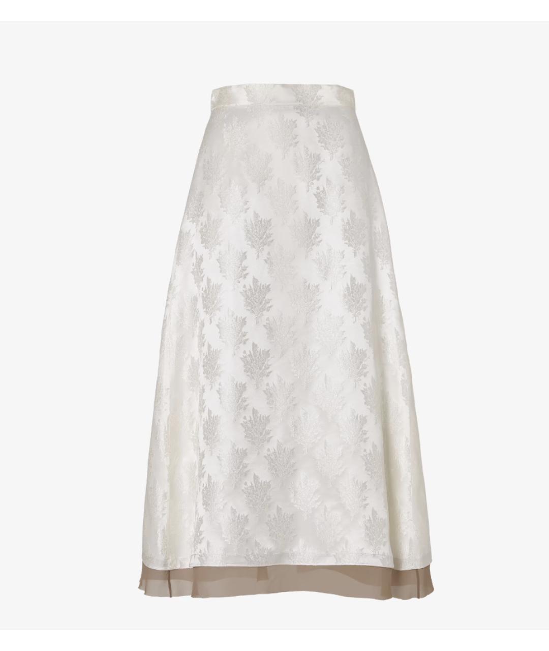 FENDI Белый шелковый костюм с юбками, фото 3