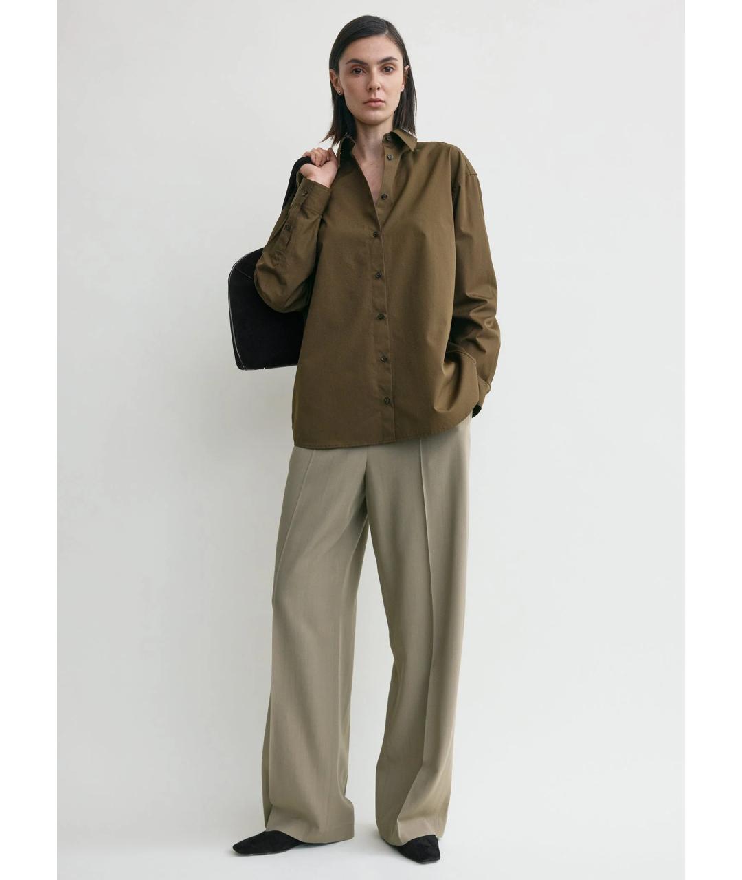 TOTEME Хаки хлопковый костюм с брюками, фото 3