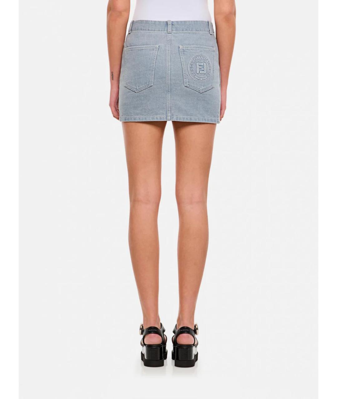 FENDI Голубой хлопковый костюм с юбками, фото 5