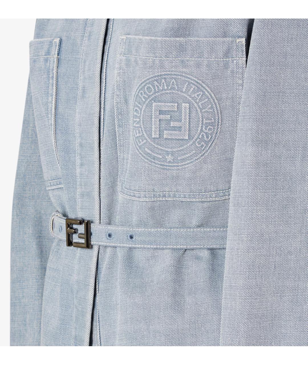 FENDI Голубой хлопковый костюм с юбками, фото 7