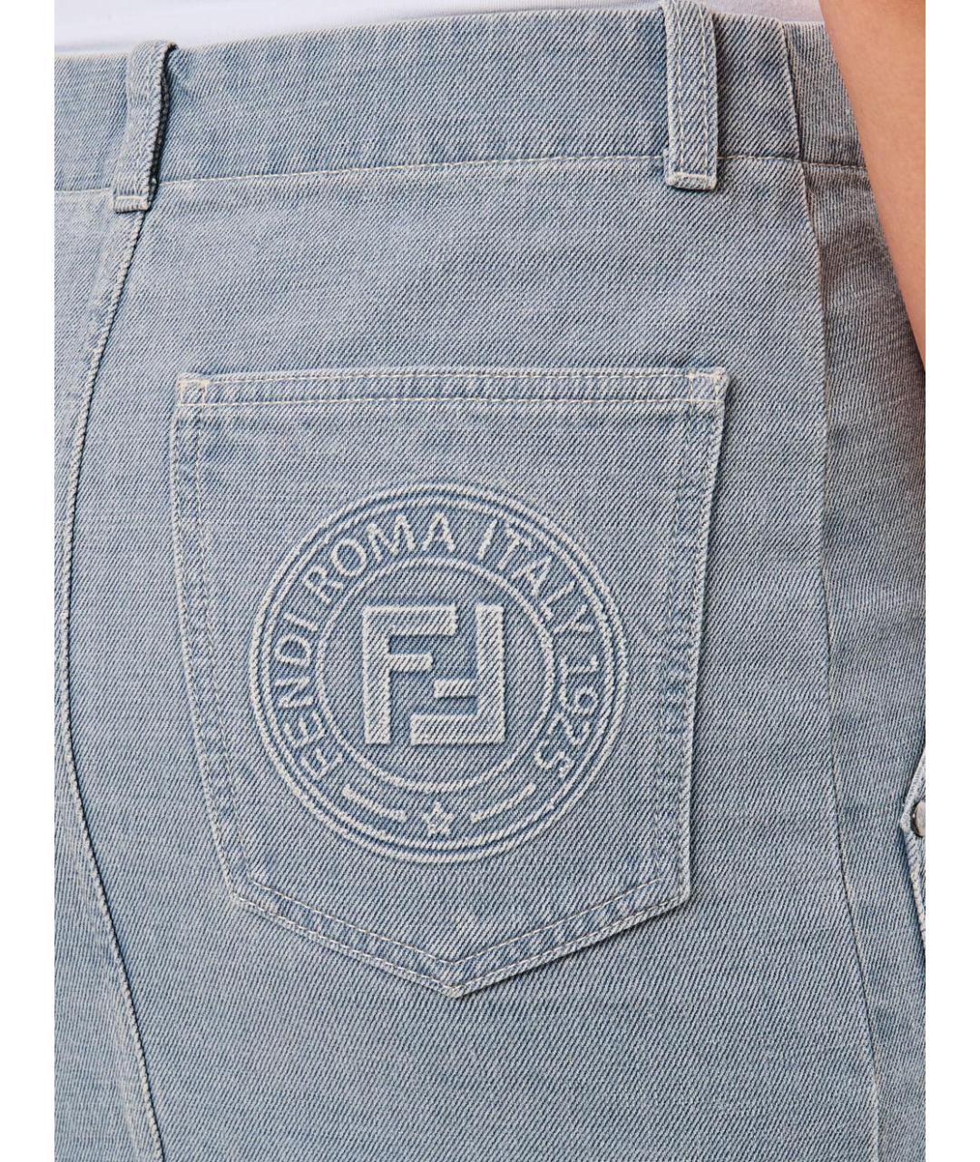 FENDI Голубой хлопковый костюм с юбками, фото 6