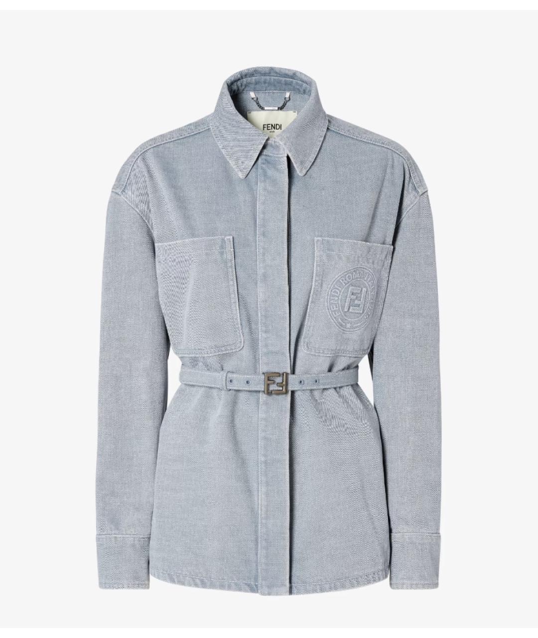 FENDI Голубой хлопковый костюм с юбками, фото 8