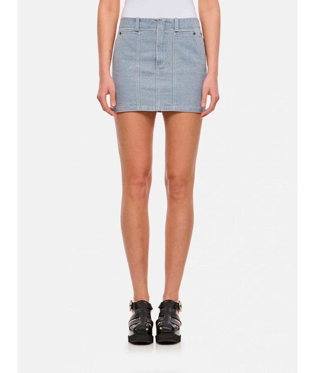 FENDI Голубой хлопковый костюм с юбками, фото 4