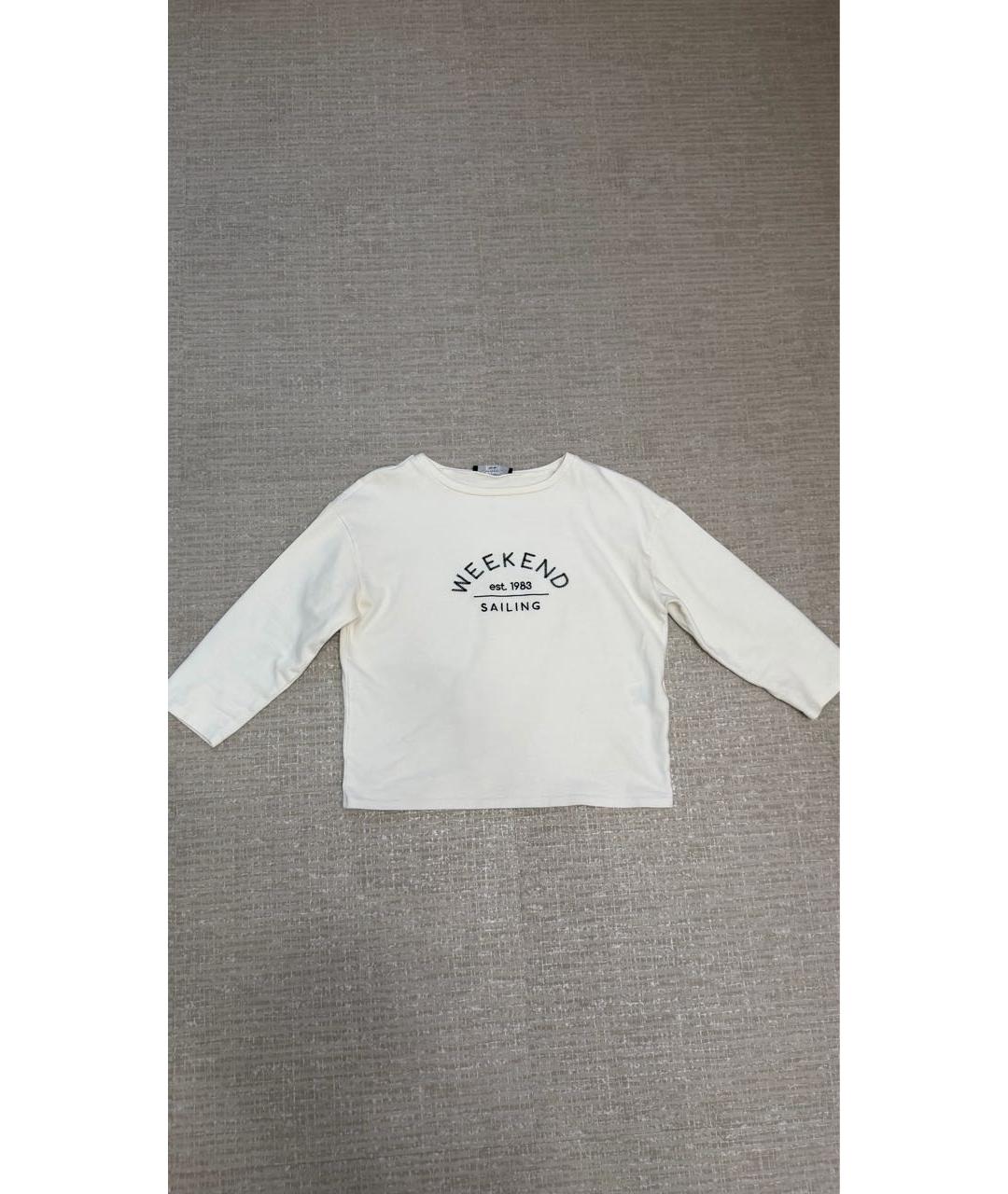 WEEKEND MAX MARA Белый хлопковый джемпер / свитер, фото 6