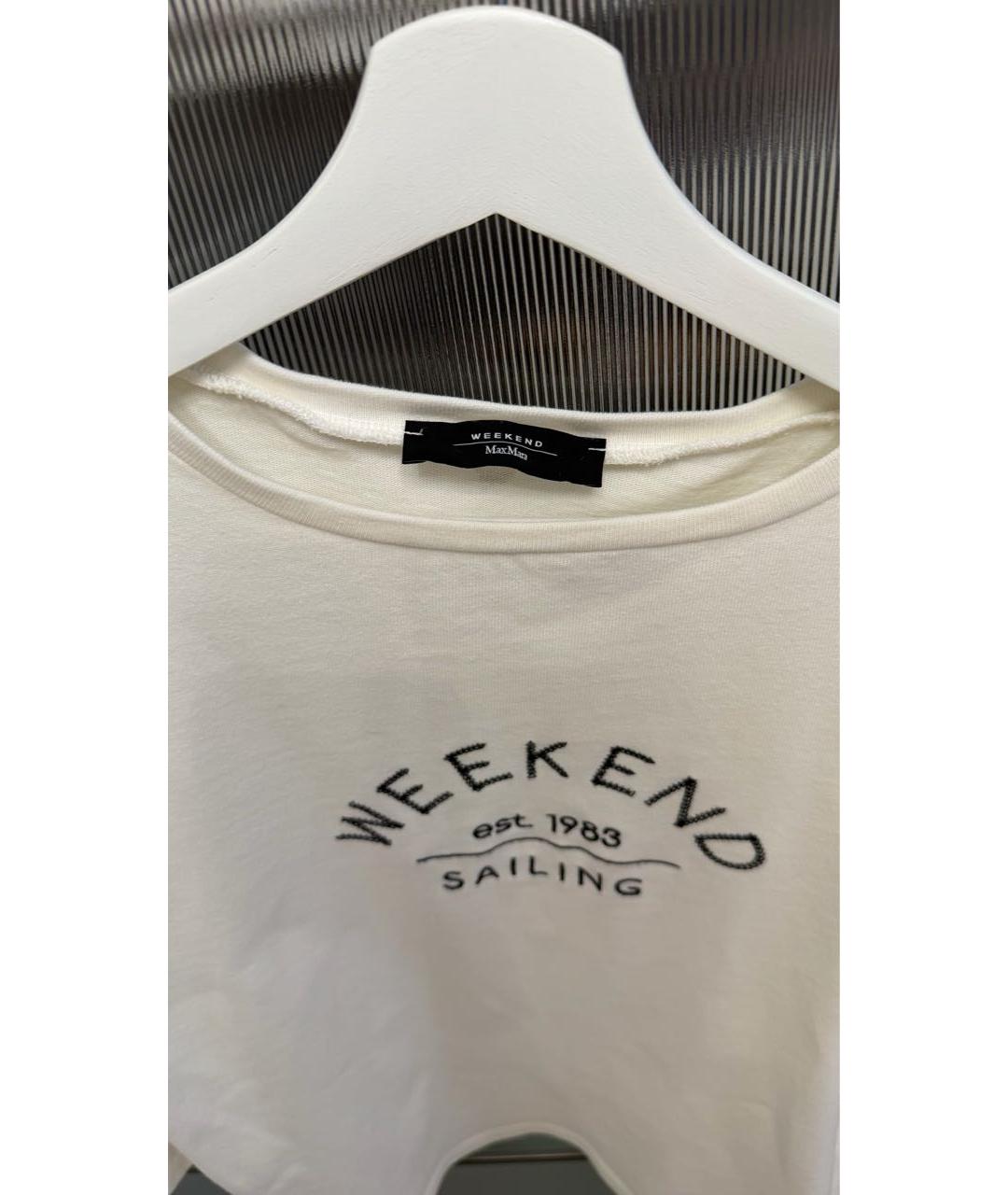 WEEKEND MAX MARA Белый хлопковый джемпер / свитер, фото 3