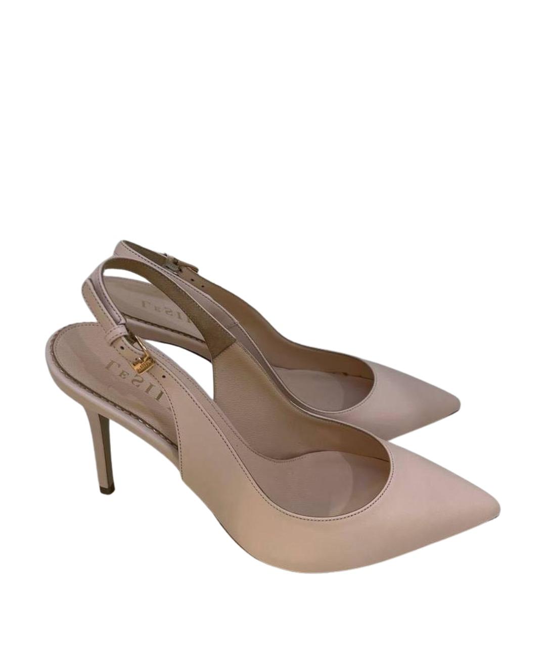 LE SILLA Бежевые кожаные туфли, фото 1