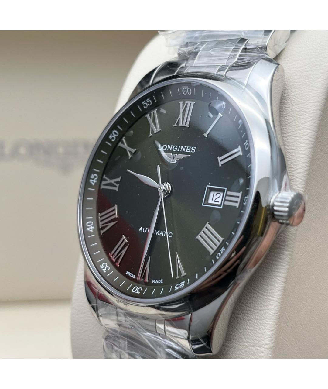 LONGINES Черные металлические часы, фото 6