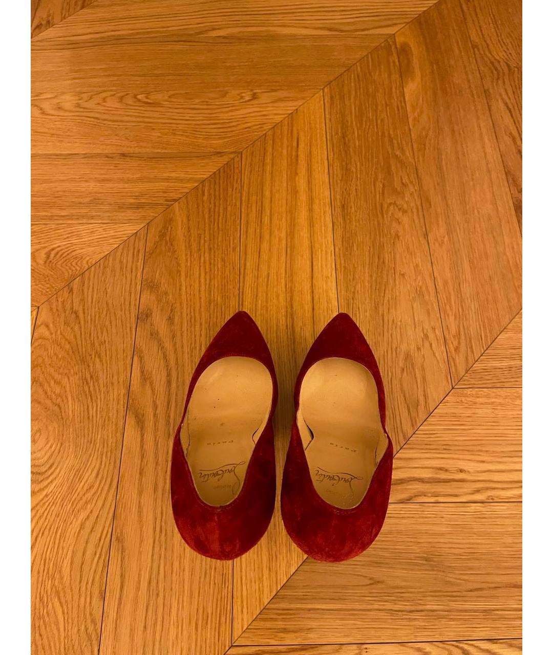 CHRISTIAN LOUBOUTIN Красные замшевые туфли, фото 3