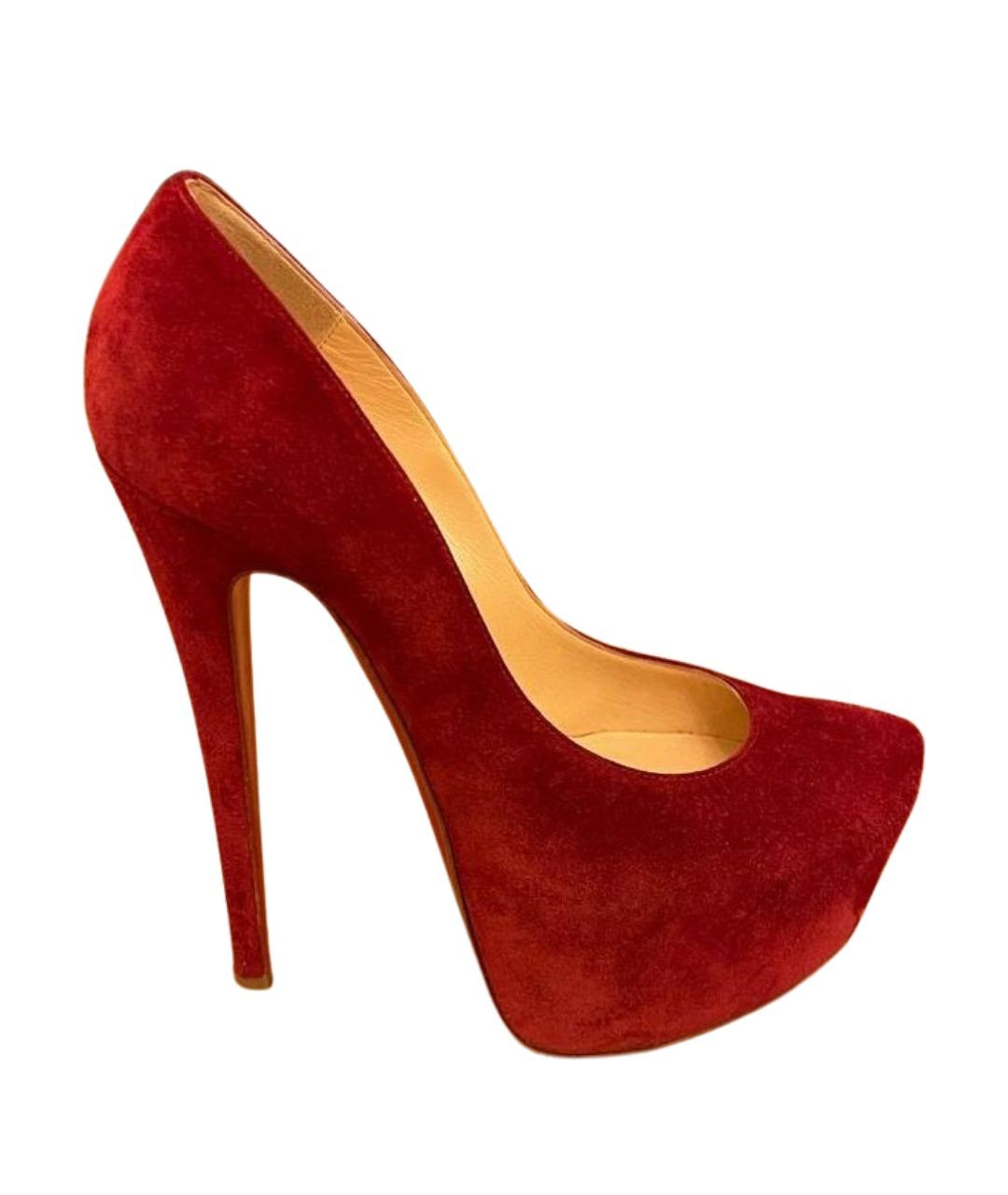 CHRISTIAN LOUBOUTIN Красные замшевые туфли, фото 1