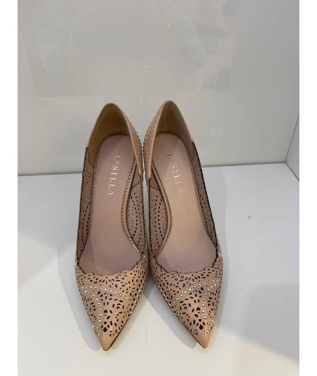 LE SILLA Бежевые кожаные туфли, фото 2