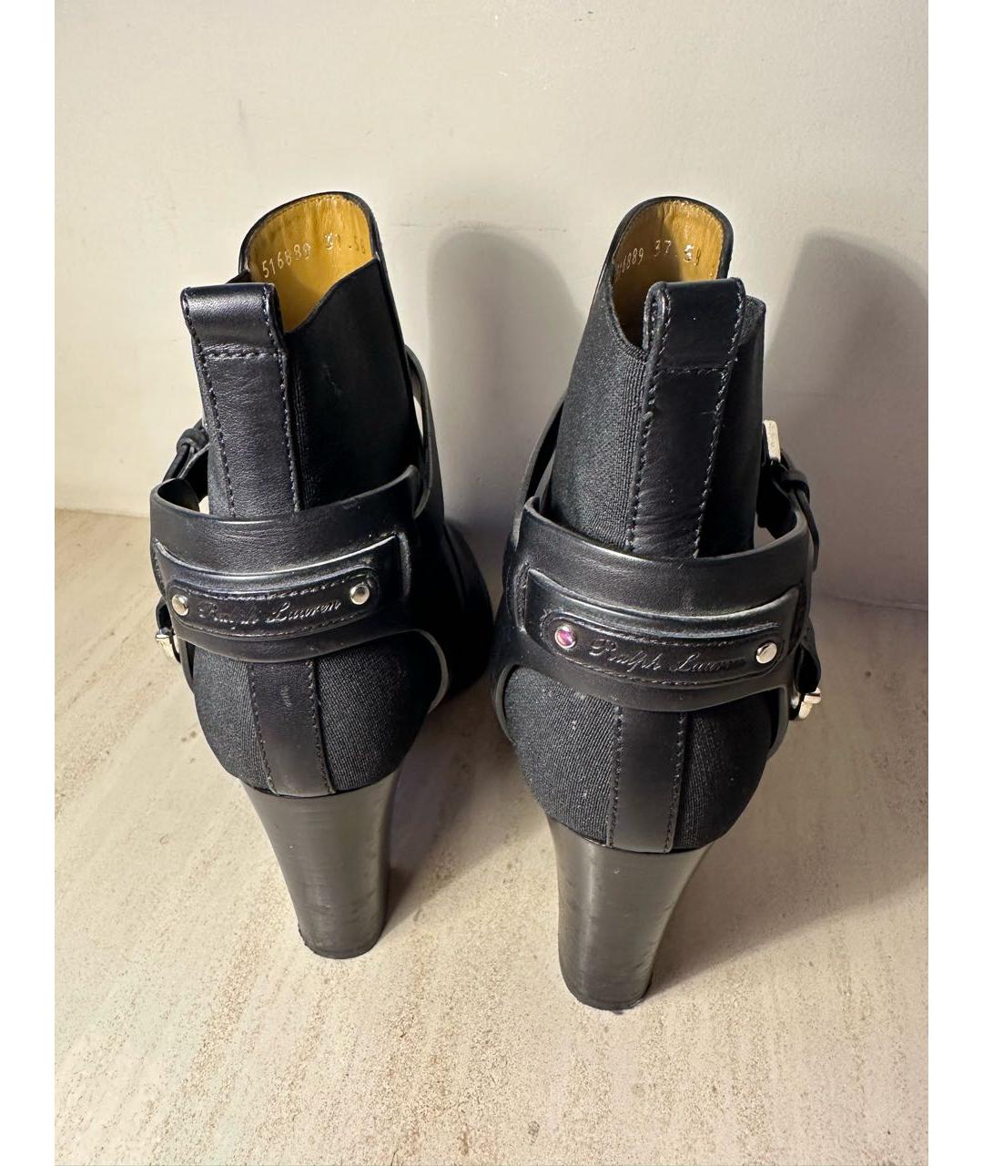 RALPH LAUREN Черные кожаные ботильоны, фото 4