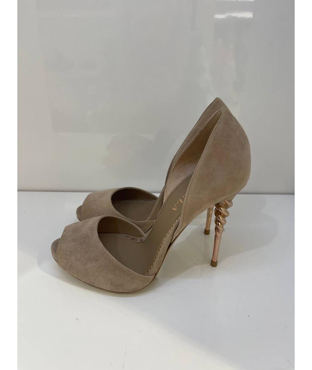 LE SILLA Бежевые замшевые босоножки, фото 3