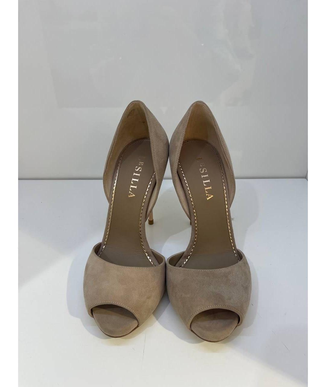 LE SILLA Бежевые замшевые босоножки, фото 2