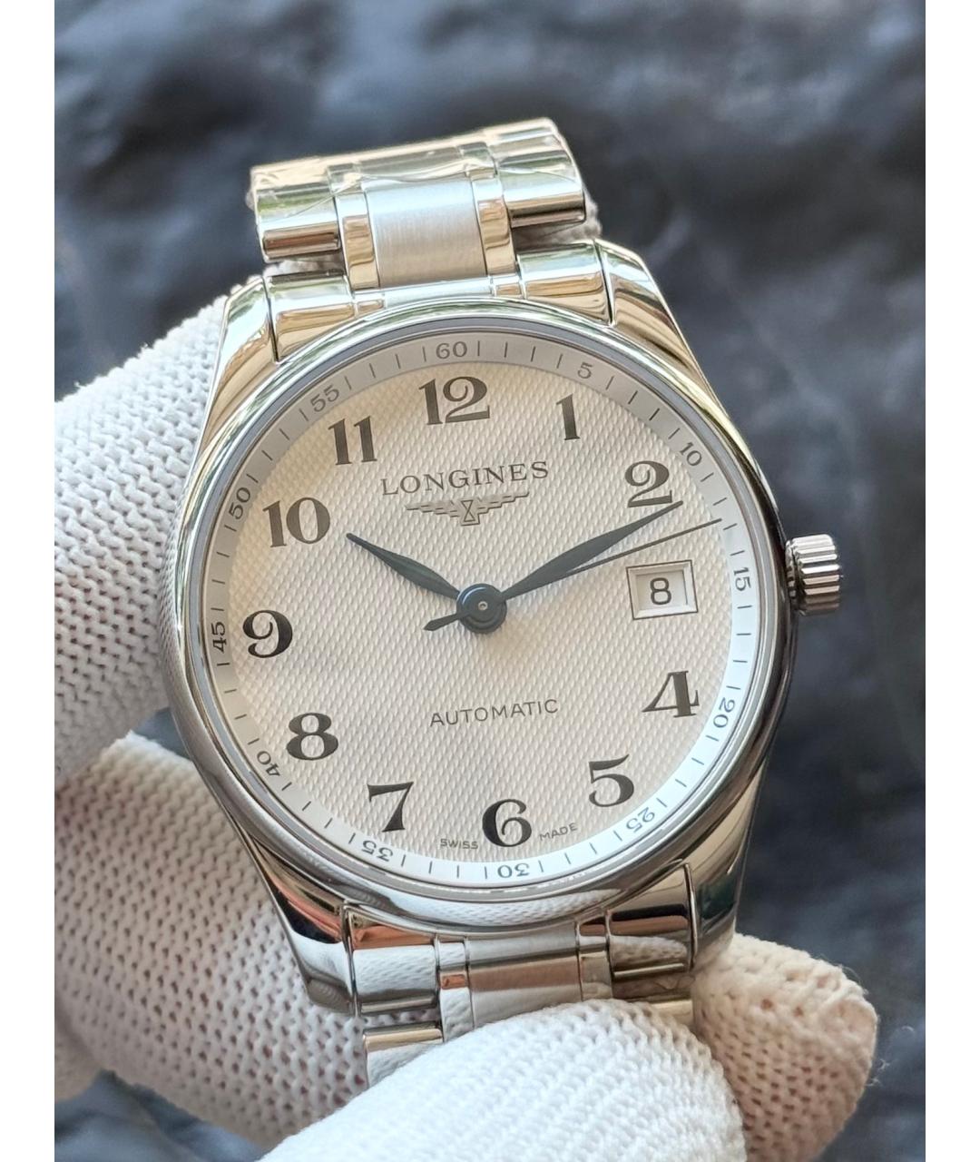 LONGINES Белые металлические часы, фото 9