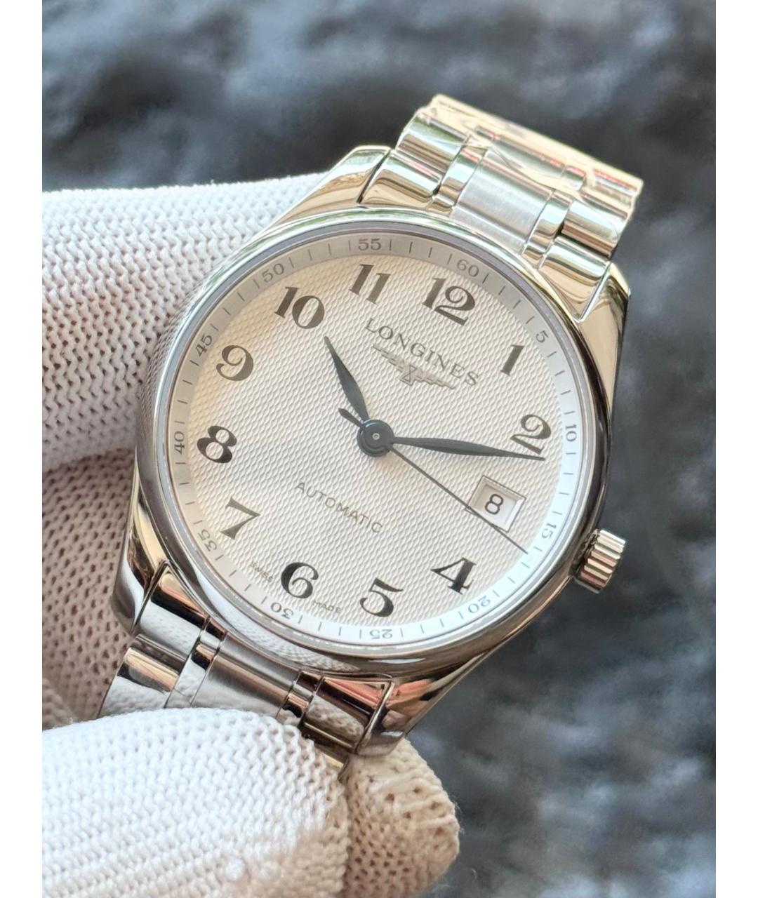 LONGINES Белые металлические часы, фото 3