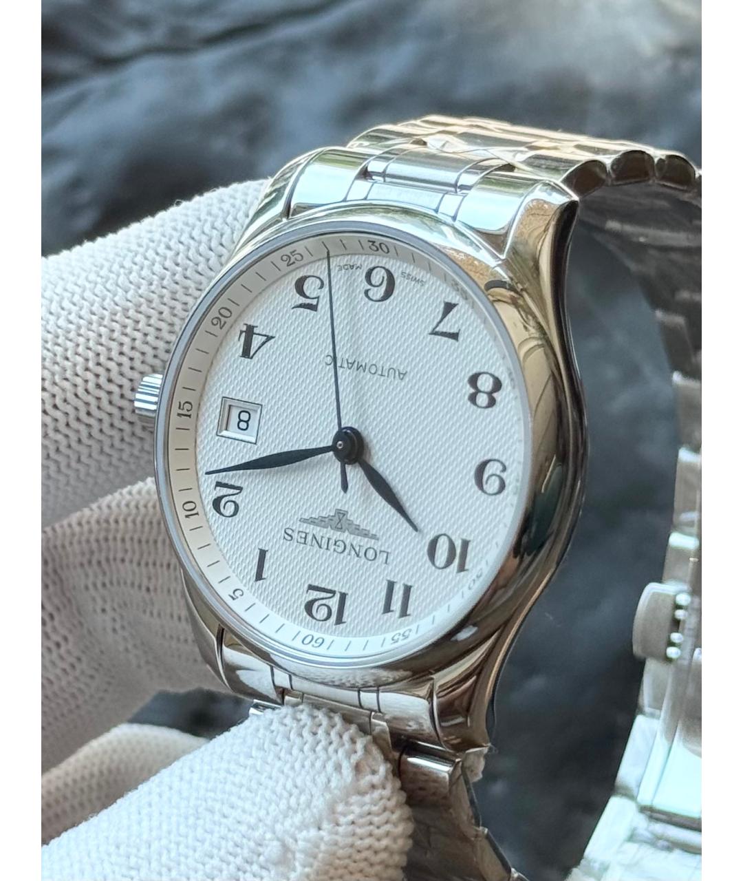 LONGINES Белые металлические часы, фото 5