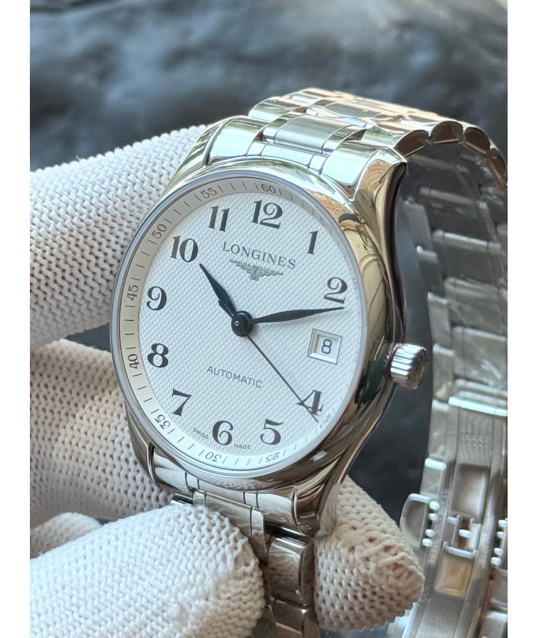 LONGINES Белые металлические часы, фото 4