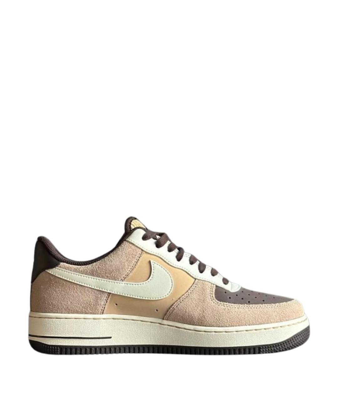 NIKE Бежевые замшевые низкие кроссовки / кеды, фото 1