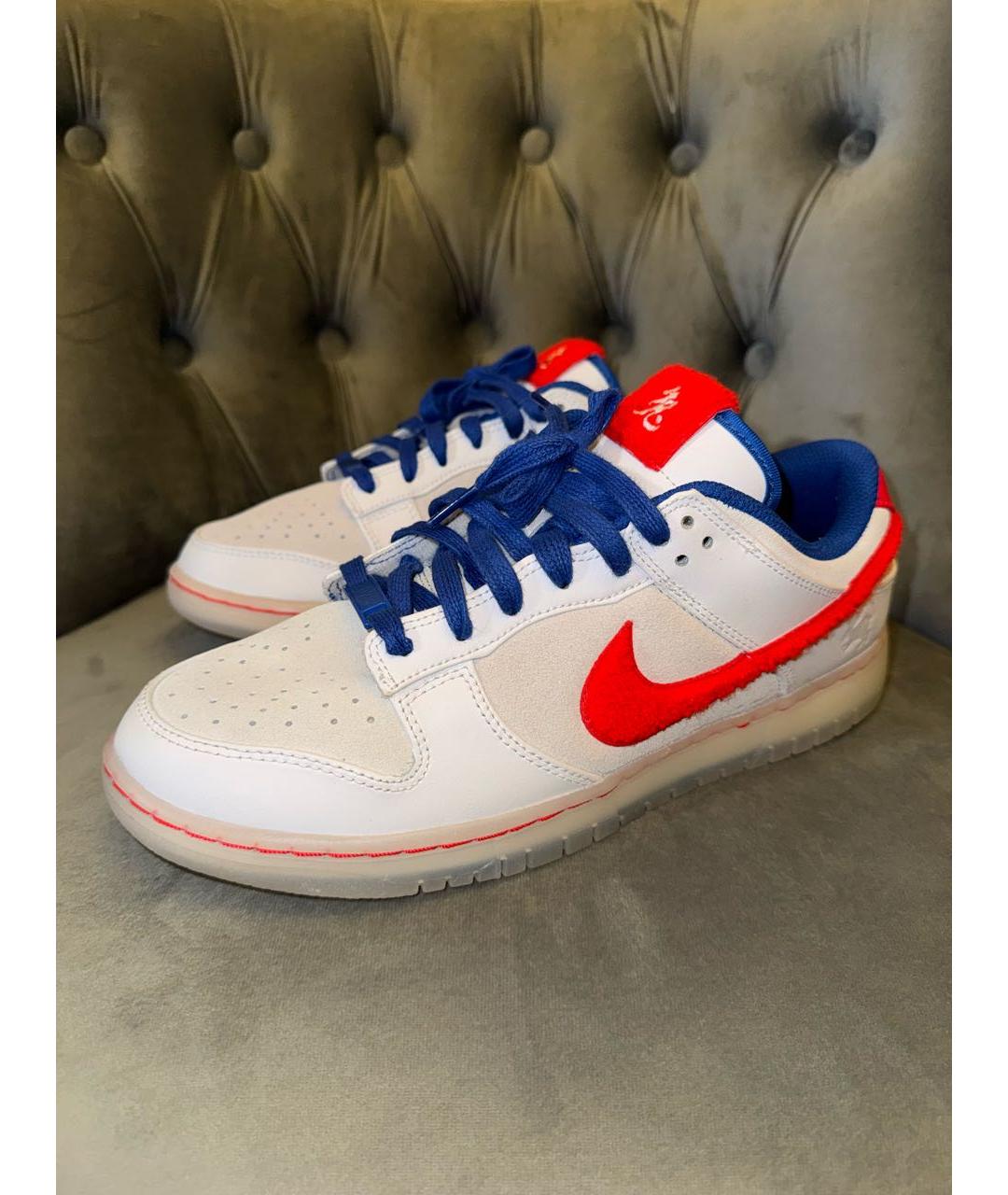 NIKE Белые кожаные низкие кроссовки / кеды, фото 5