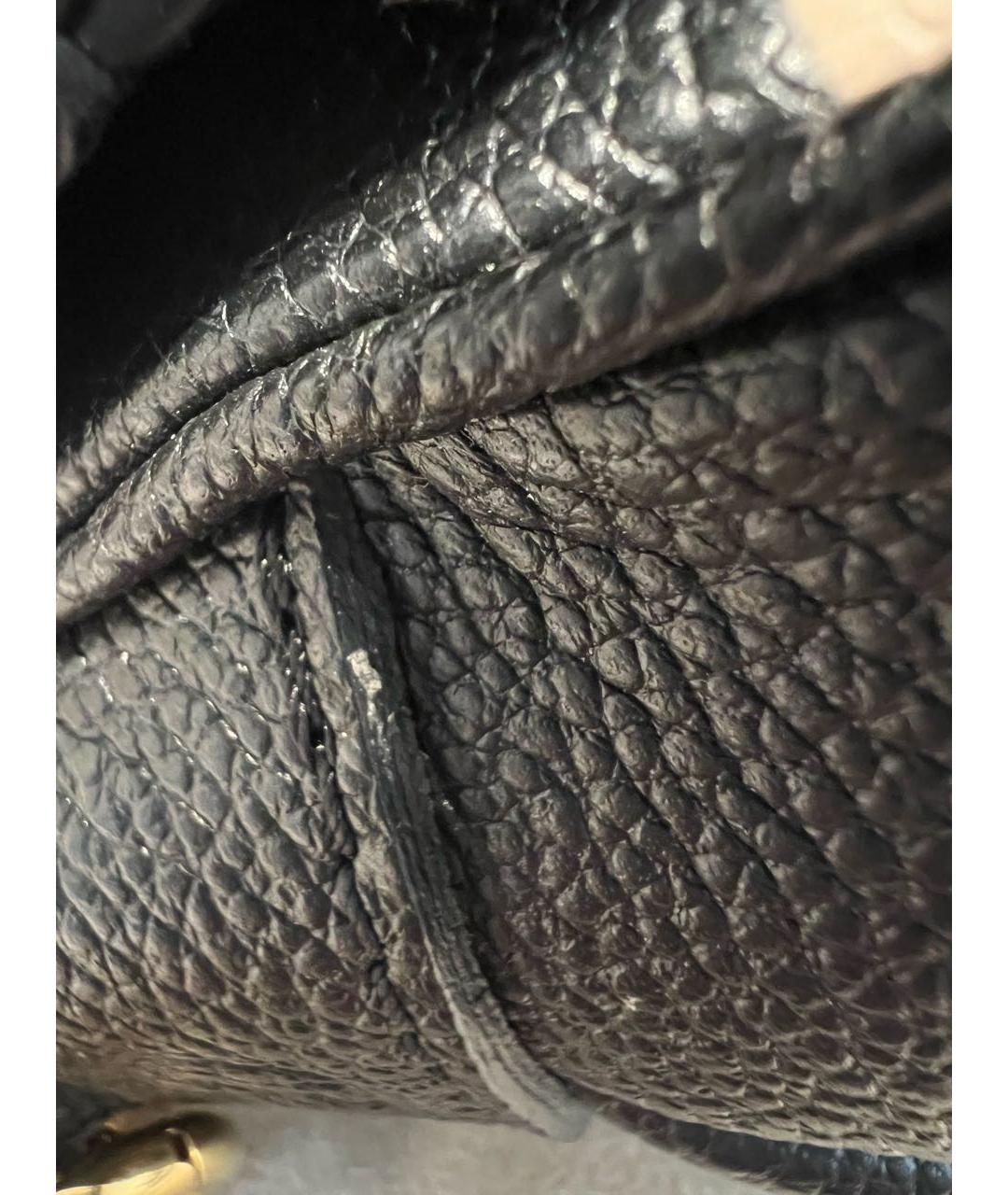 LOUIS VUITTON Черная кожаная сумка через плечо, фото 8