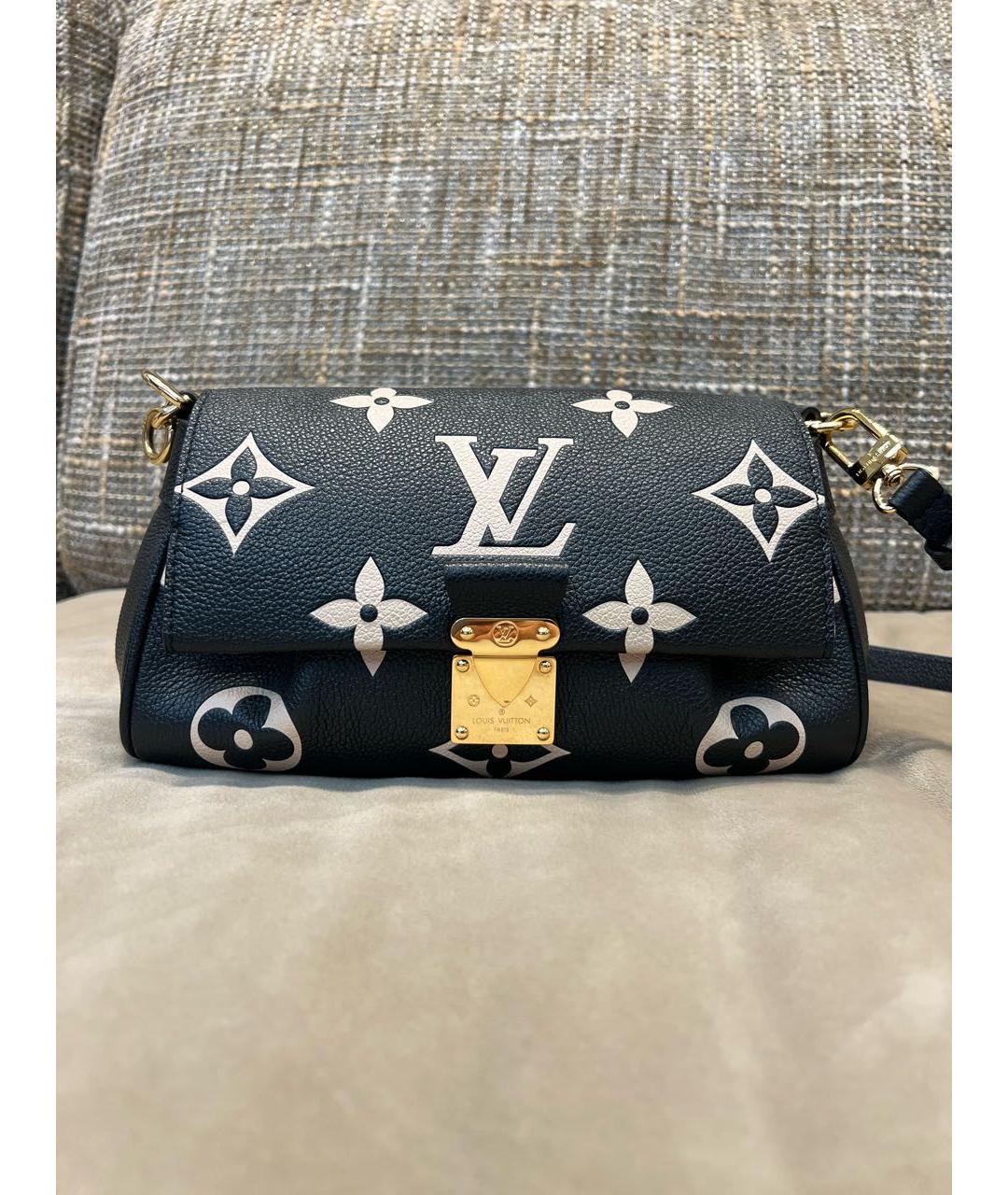 LOUIS VUITTON Черная кожаная сумка через плечо, фото 9