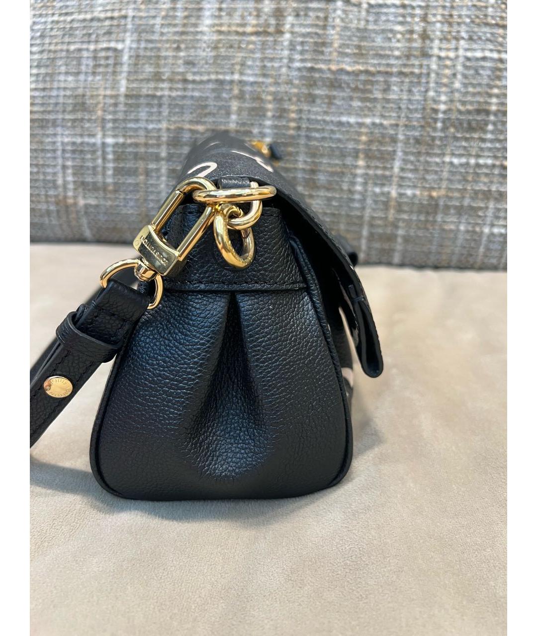 LOUIS VUITTON Черная кожаная сумка через плечо, фото 2
