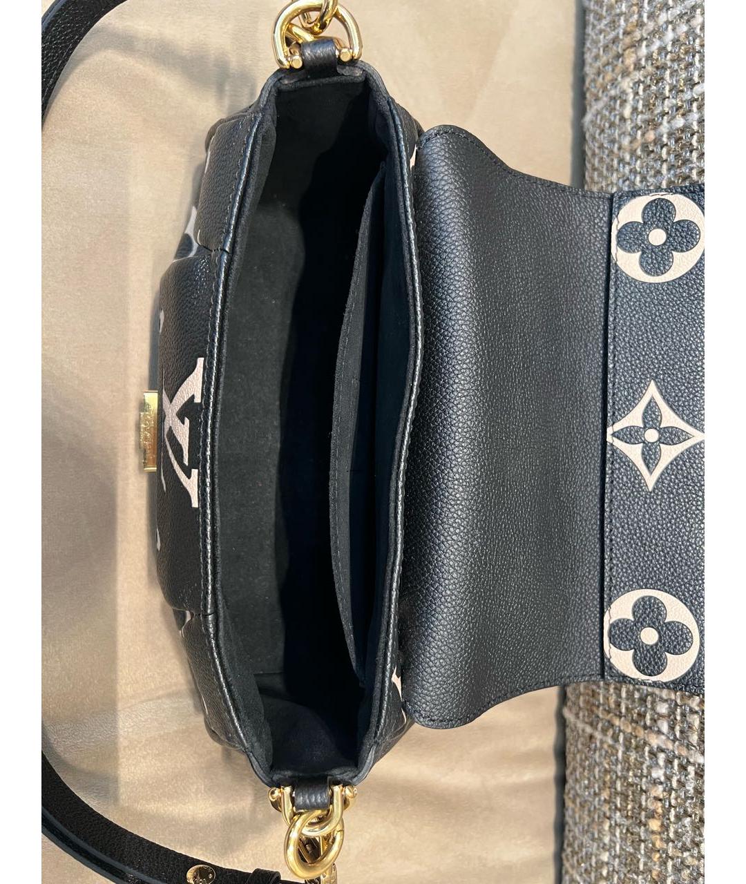 LOUIS VUITTON Черная кожаная сумка через плечо, фото 4