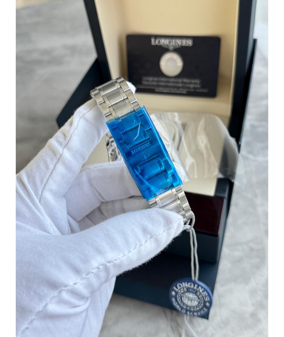 LONGINES Белые металлические часы, фото 7