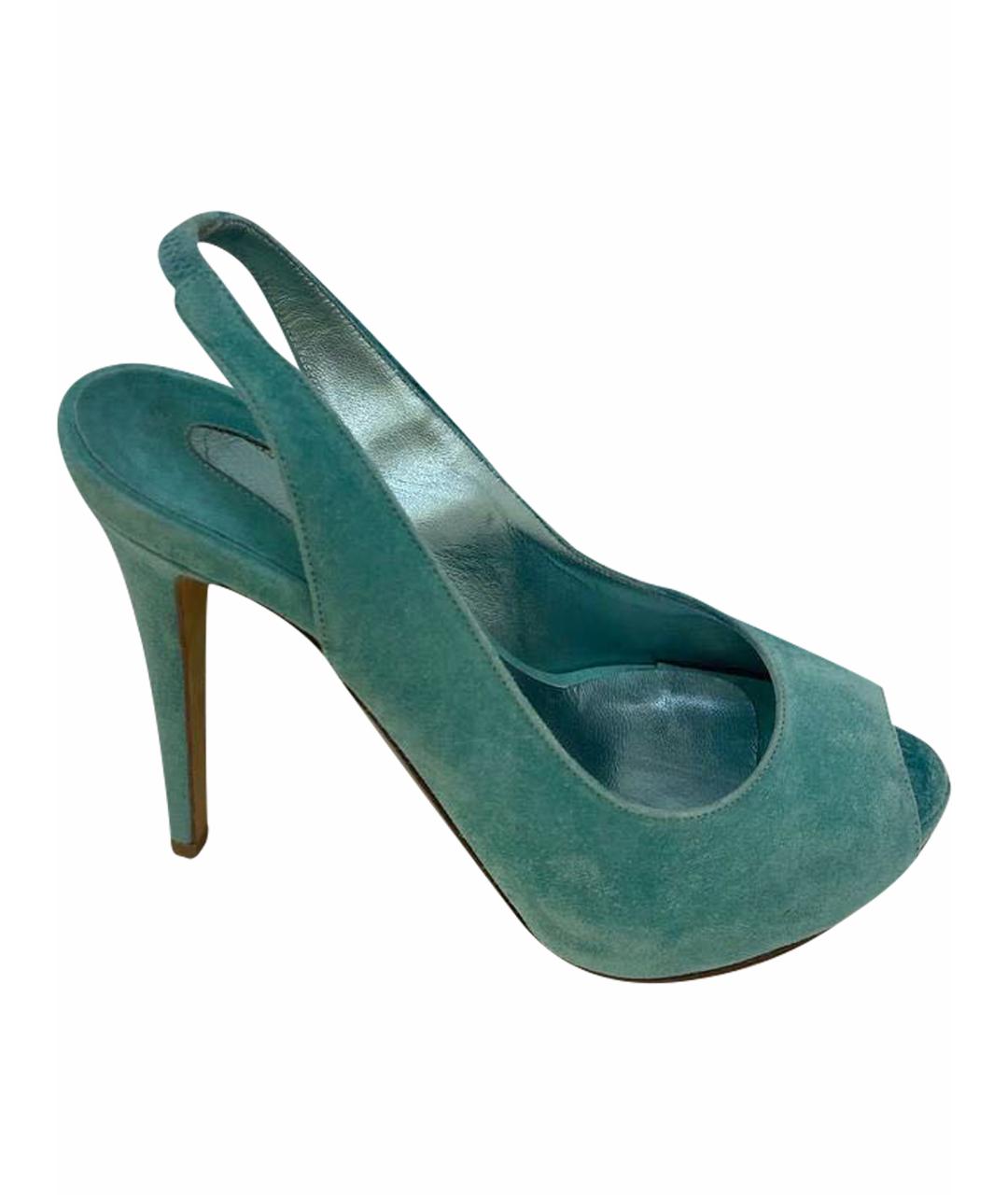 LE SILLA Бирюзовые замшевые туфли, фото 1