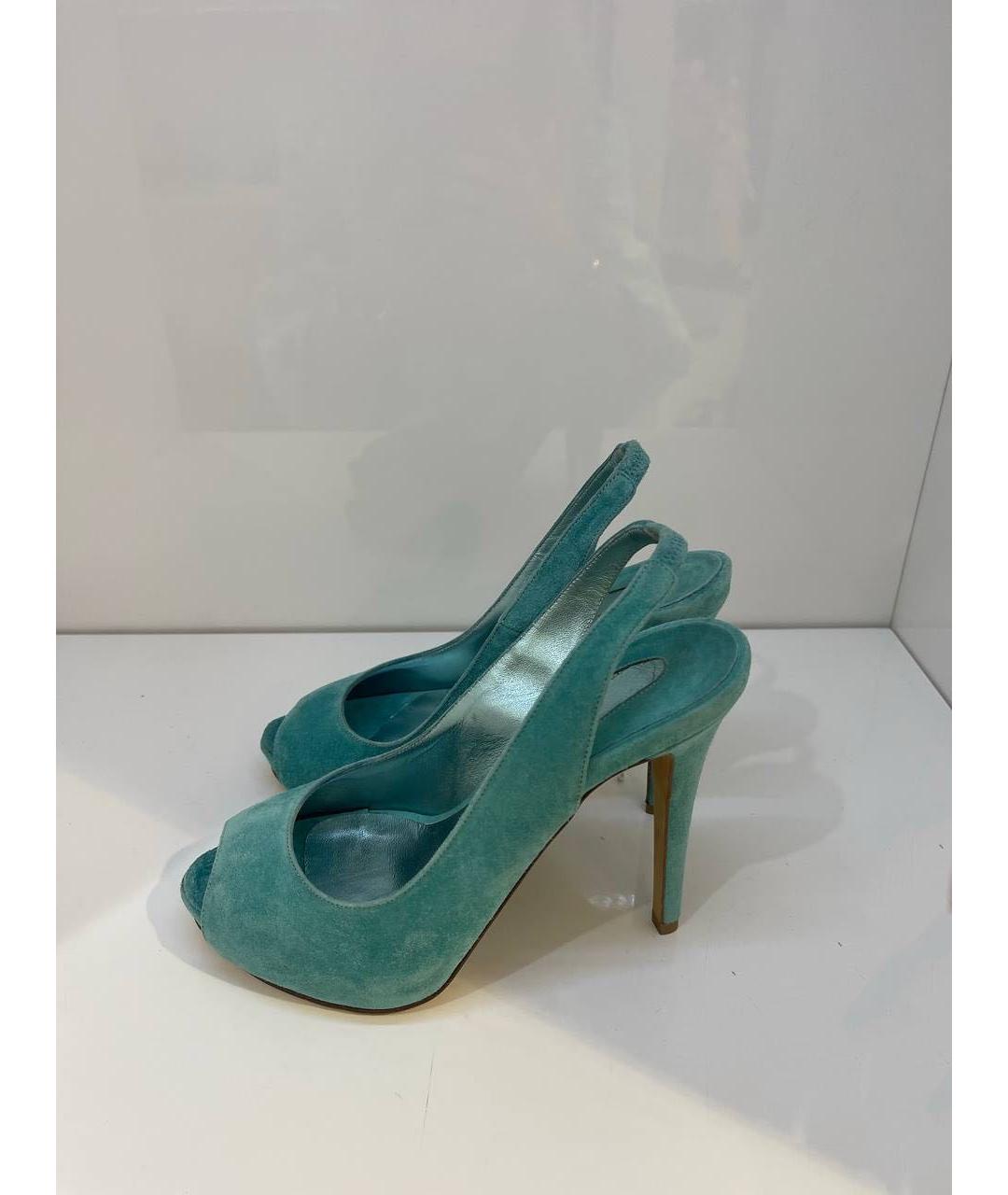 LE SILLA Бирюзовые замшевые туфли, фото 3