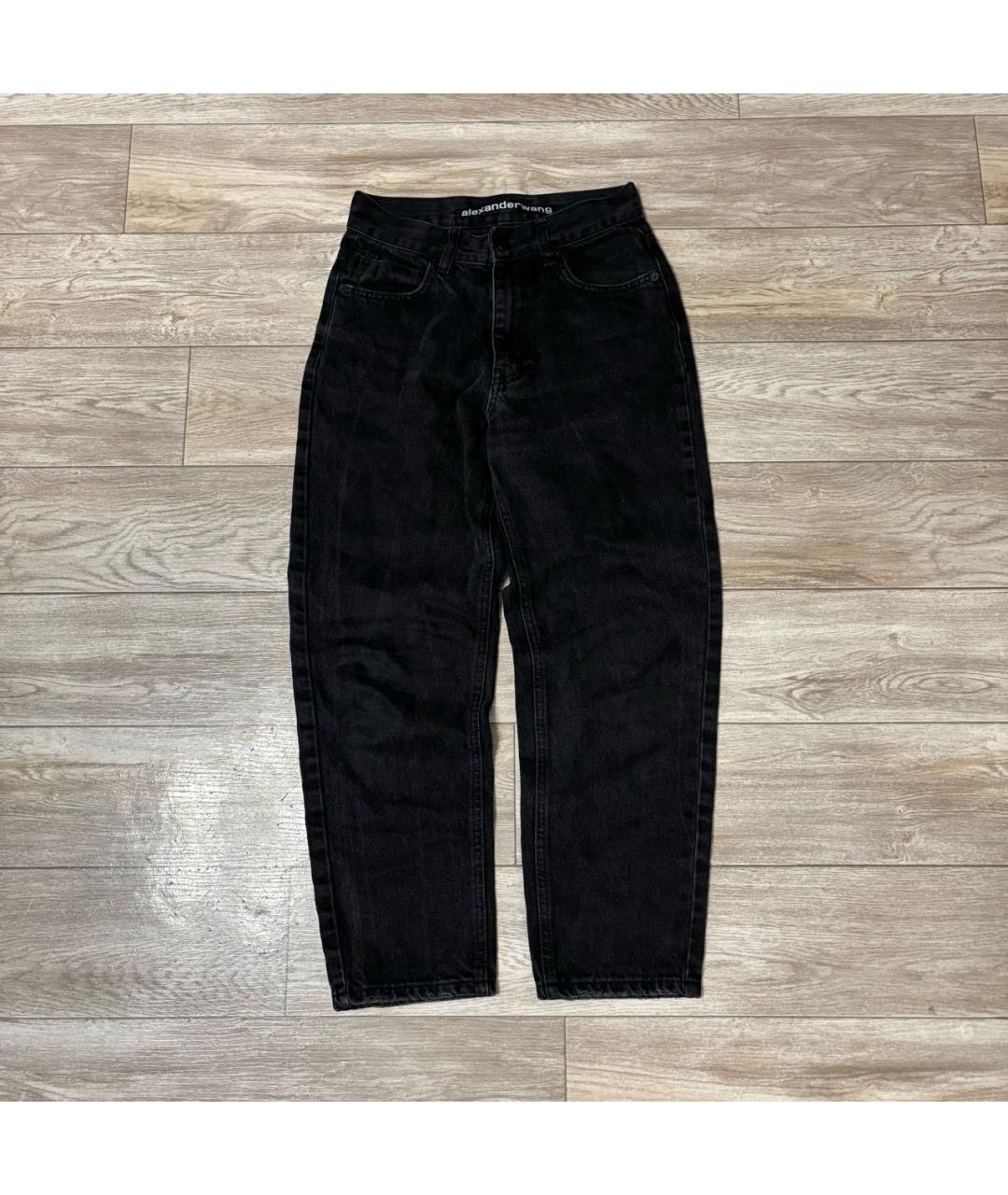 ALEXANDER WANG Черные хлопковые прямые джинсы, фото 9
