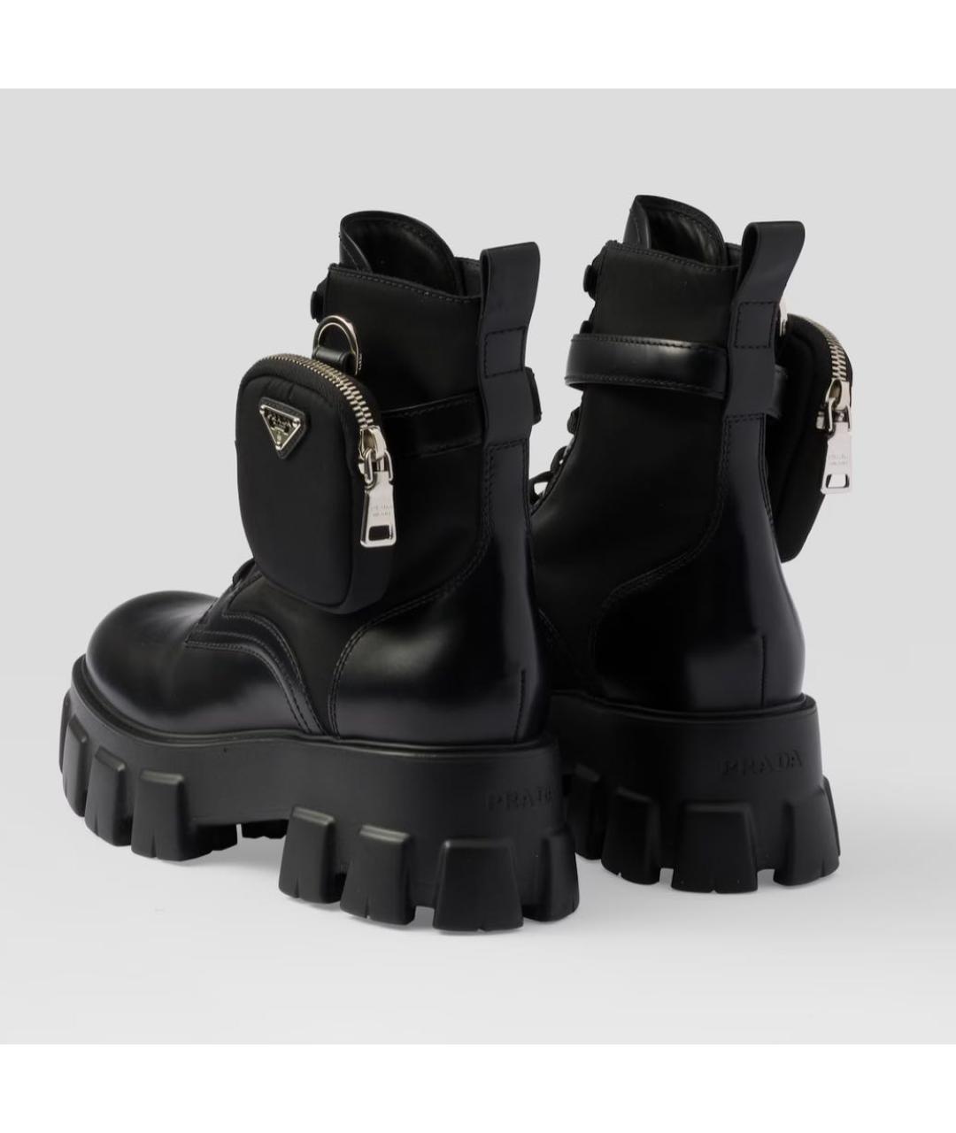 PRADA Черные кожаные ботинки, фото 3