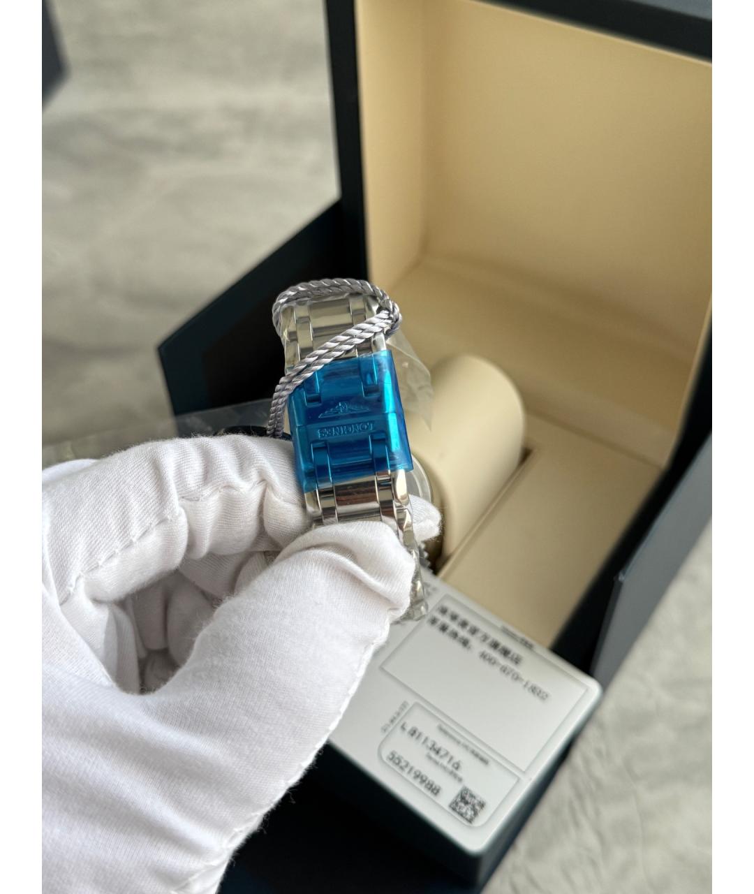 LONGINES Белые металлические часы, фото 8