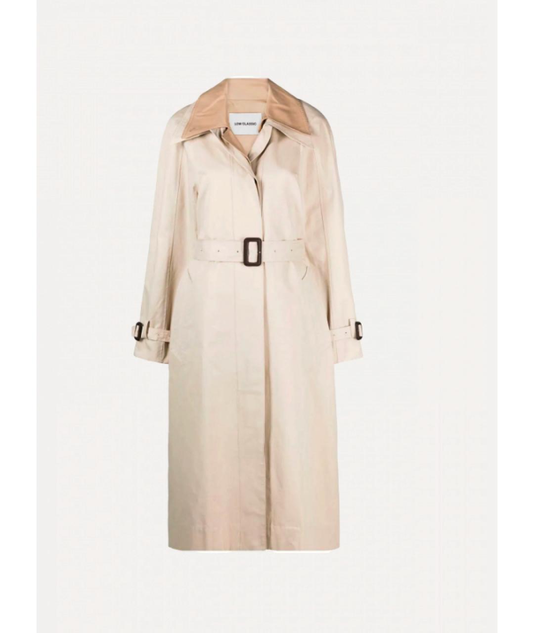 LOW CLASSIC Бежевый хлопковый тренч/плащ, фото 5