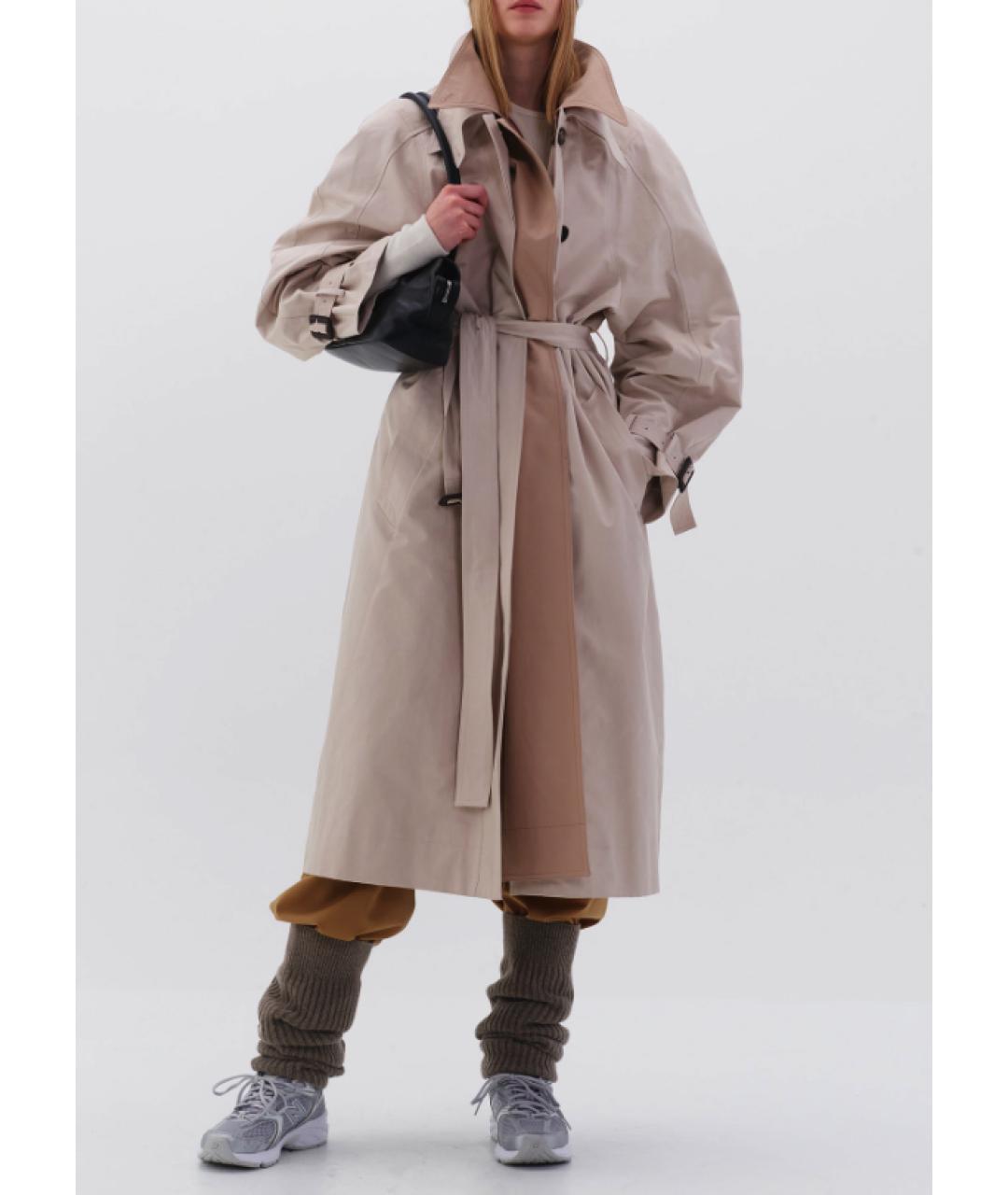 LOW CLASSIC Бежевый хлопковый тренч/плащ, фото 4