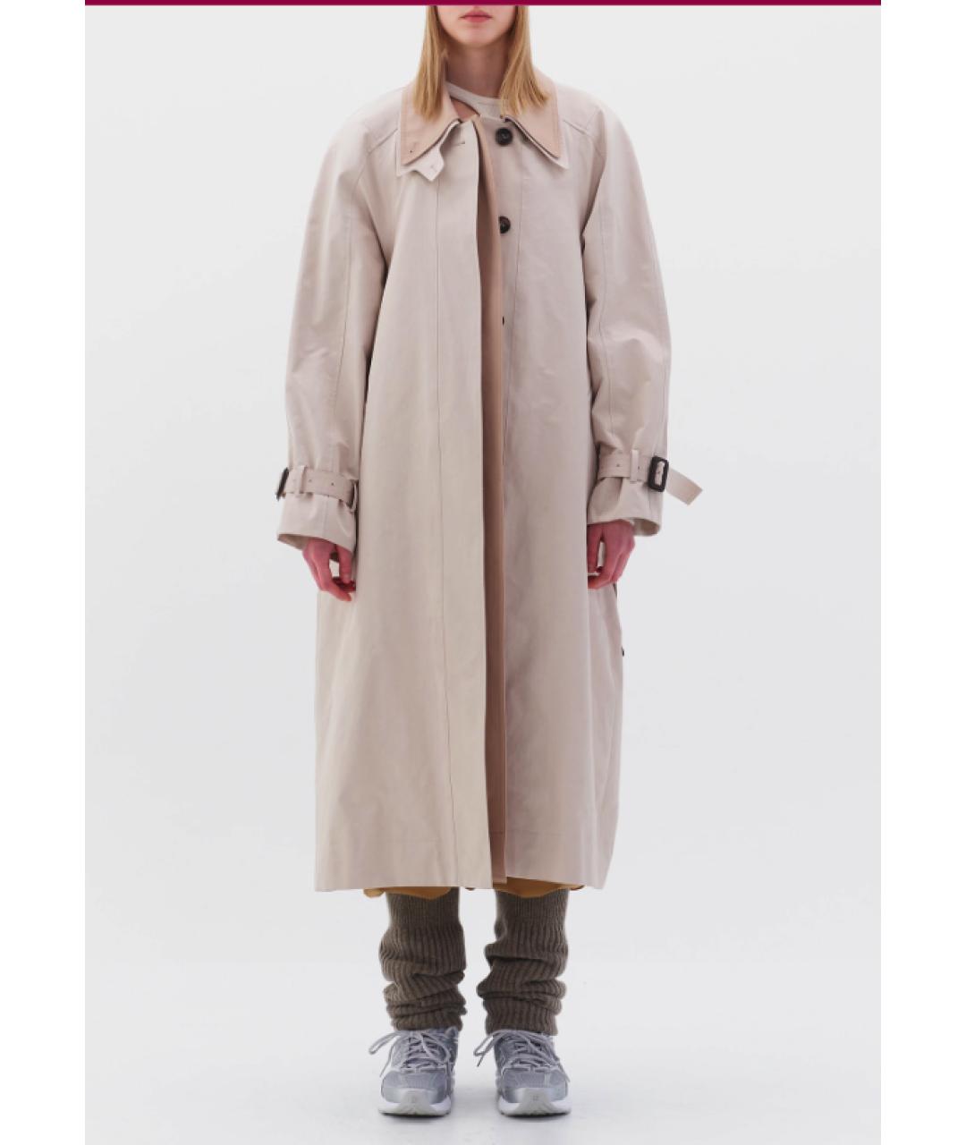 LOW CLASSIC Бежевый хлопковый тренч/плащ, фото 3