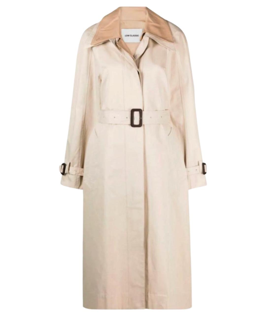 LOW CLASSIC Бежевый хлопковый тренч/плащ, фото 1