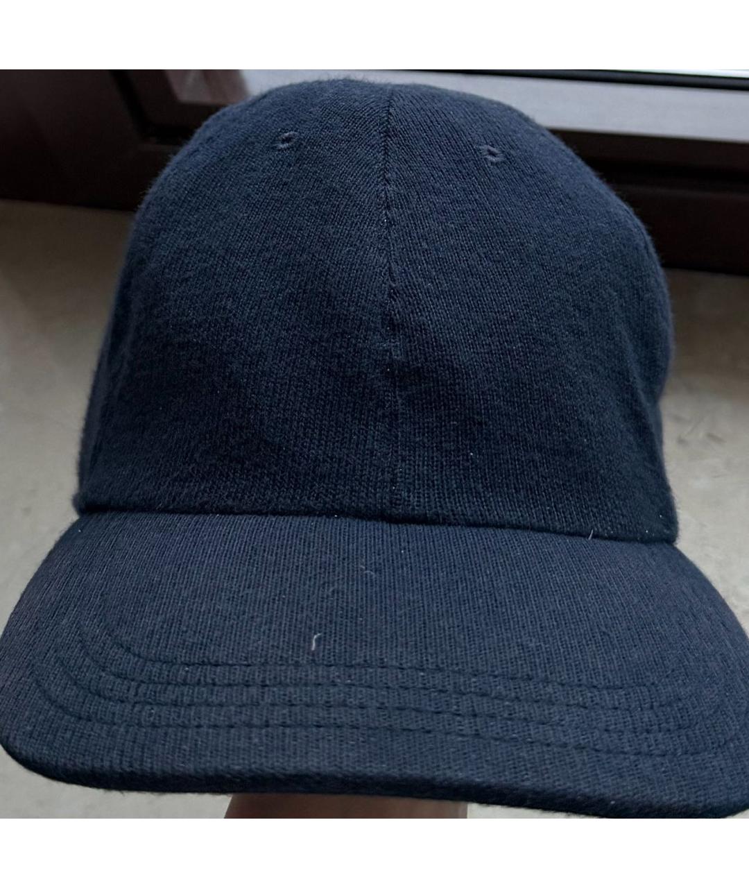 KITON Темно-синяя хлопковая кепка/бейсболка, фото 2