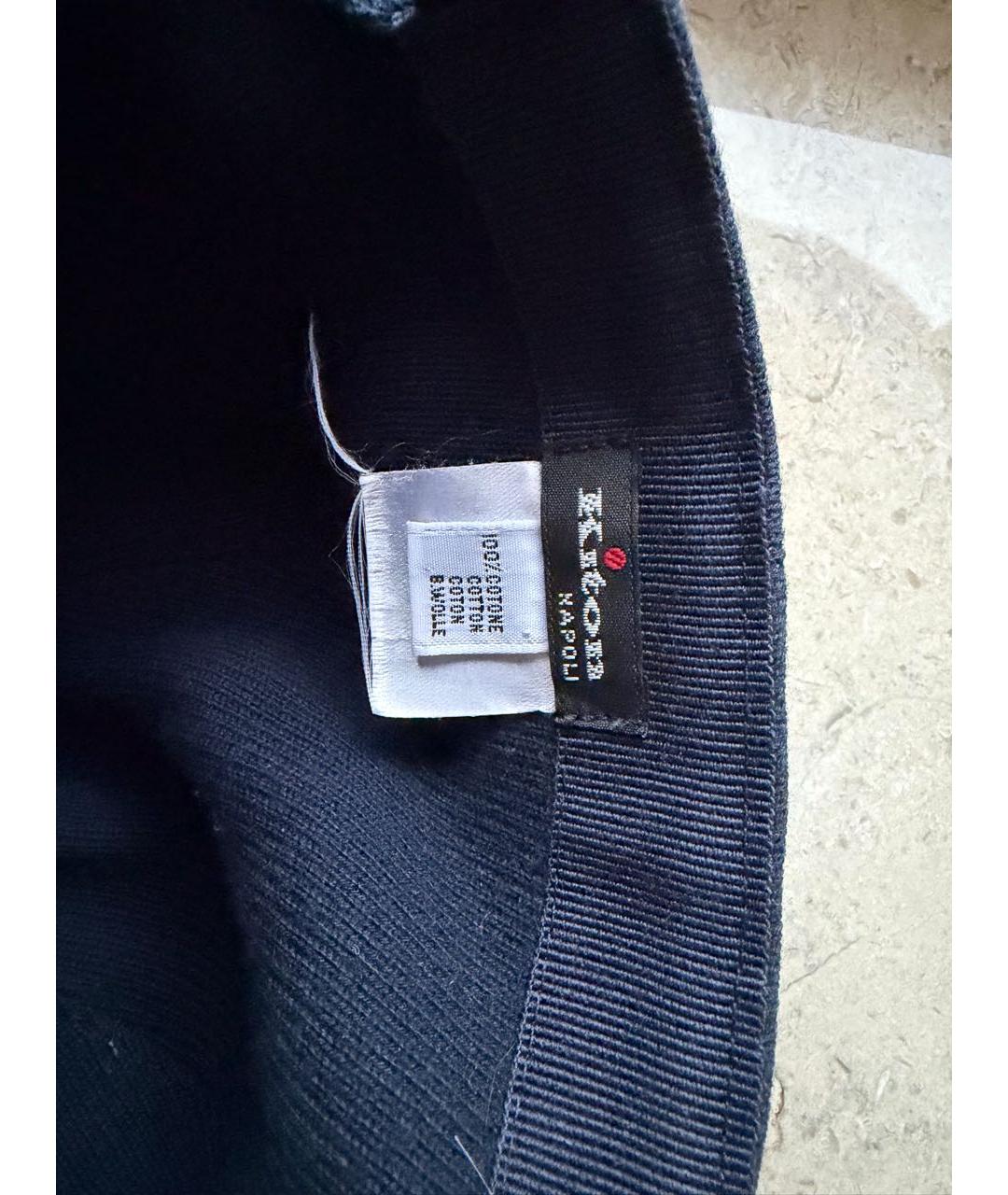 KITON Темно-синяя хлопковая кепка/бейсболка, фото 4