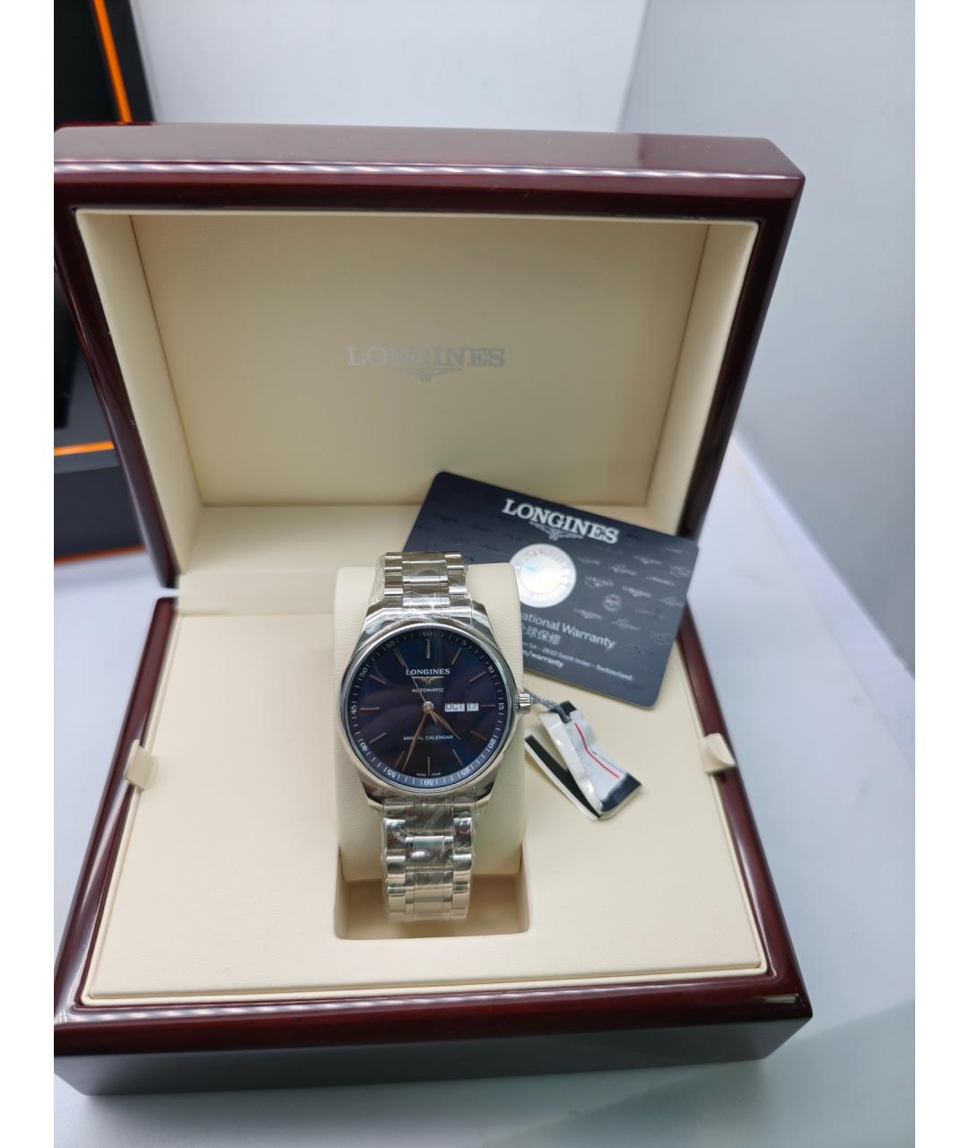 LONGINES Черные металлические часы, фото 2