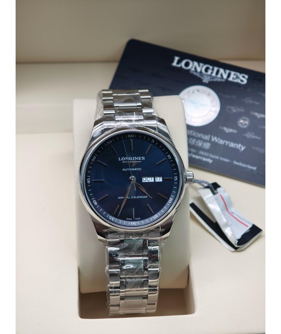 LONGINES Черные металлические часы, фото 6