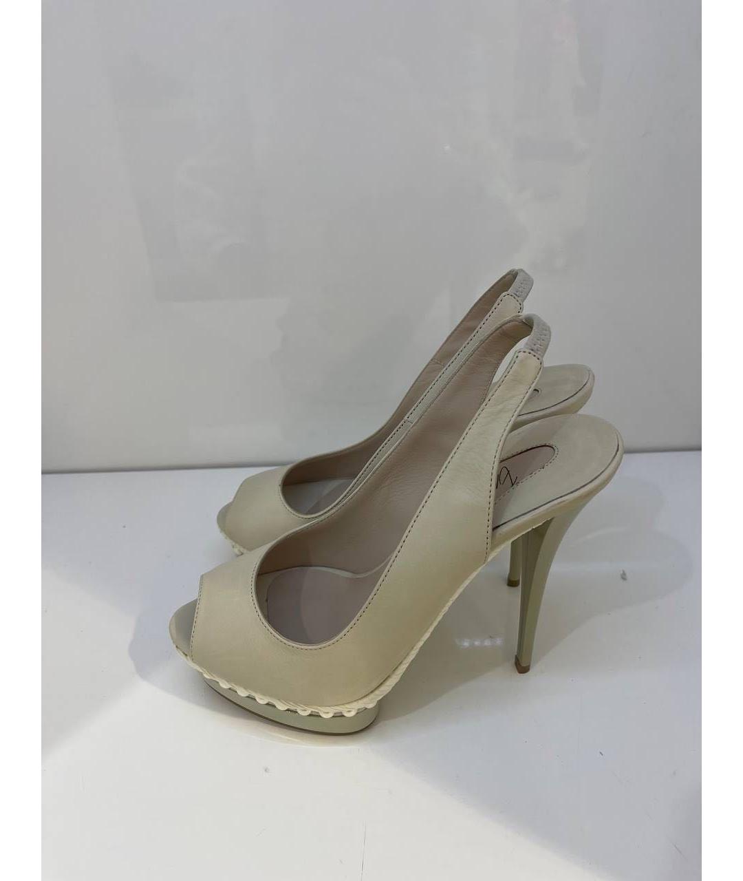 LE SILLA Бежевые кожаные босоножки, фото 3