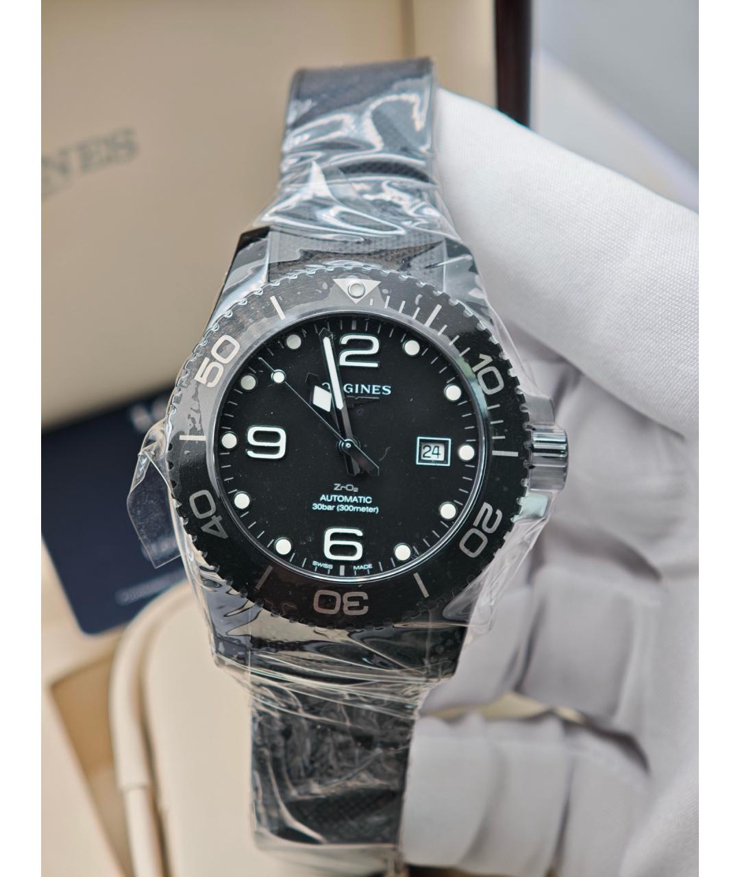 LONGINES Черные керамические часы, фото 6